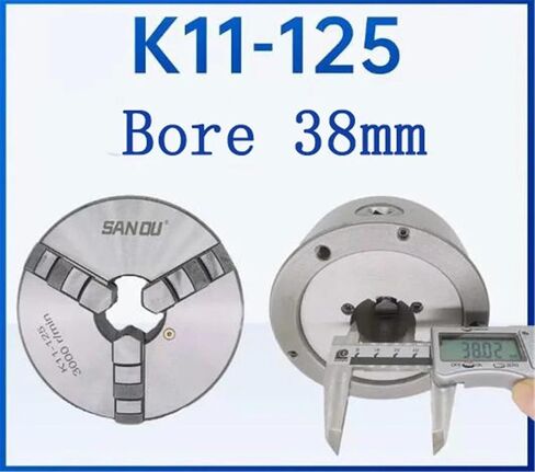 Lathe Chuck 125MM Big Bore 38MM 3 Jaw Self-Centering Chuck Manual Scroll Chuck Manual Type in Saudi Arabia