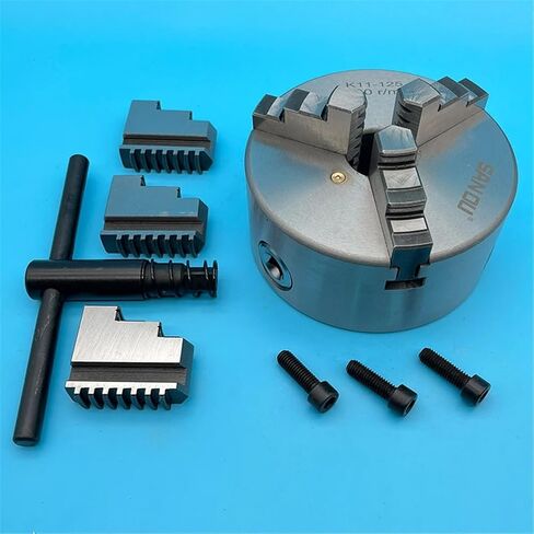 Lathe Chuck 125MM Big Bore 38MM 3 Jaw Self-Centering Chuck Manual Scroll Chuck Manual Type in Saudi Arabia
