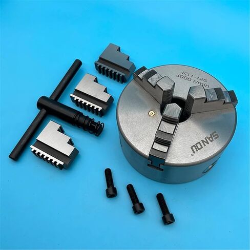 Lathe Chuck 125MM Big Bore 38MM 3 Jaw Self-Centering Chuck Manual Scroll Chuck Manual Type in Saudi Arabia