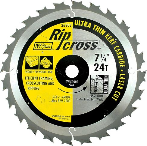 IVY Classic 36203 Ripcross 7-1/4" 24 Tooth Ultra Thin Kerf Carbide Circular Saw Blade with 5/8" Diamond Arbor, 25-Pack in Saudi Arabia