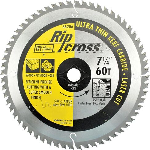 IVY Classic 36207 Ripcross 7-1/4" 60 Tooth Ultra Thin Kerf Carbide Circular Saw Blade with 5/8" Diamond Arbor, 25-Pack in Saudi Arabia