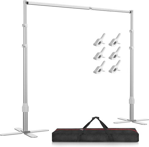 EMART خلفية الوقوف الثقيلة 10x10Ft، الأنابيب والستارة مجموعة التصوير الفوتوغرافي خلفية الصورة، إطار معدني قابل للتعديل مع قاعدة على شكل X لتزيين حفل زفاف عيد ميلاد in Saudi Arabia