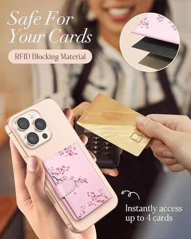 Shorogyt for Magnetic Phone Wallet Compatible with Magsafe Card Holder -Cute Luxury Slim Leather Mag Wallets for Women Fit 4 Cards,for iPhone 17/16/15/14/13/12 Series for Apple RFID Magnet, Watercolor in Kuwait