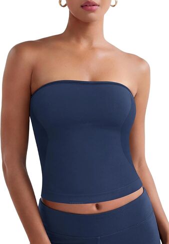 YEOREO Womens Y2K Strapless Tube Top Zannie Going Out Seamless Workout Padded Tank Tops Gym Light Support in Saudi Arabia