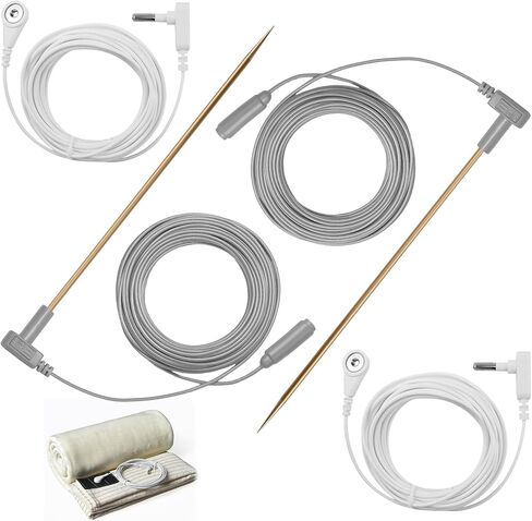 مجموعة قضبان التأريض النحاسية مع سلك تأريض بطول 40 قدمًا ومشبك تمساح، وقضيب أرضي محمول للتوصيل الأرضي، يتضمن قضيب تأريض نحاسي للحصيرة والورقة وغطاء الوسادة واستخدام البطانية (عبوة واحدة) in Kuwait