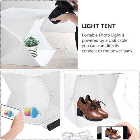 Portable Mini Photography Light Box with 6 Color Backdrops 20Cm LED Shooting Tent for Product Photography and Studio Lighting in Saudi Arabia