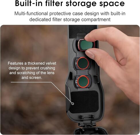 حافظة حماية لجيب DJI Osmo Pocket 3، 3 فتحات تخزين مرشح CPL/ND لملحقات D JI Osmo Pocket 3، لحافظة حماية Xtra Muse Gimbal من التأثيرات in Kuwait