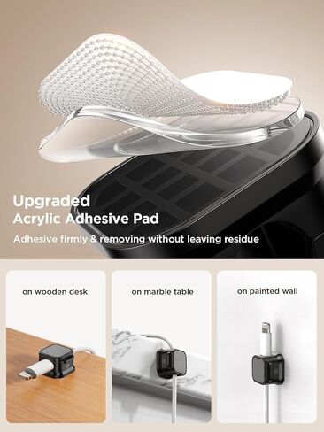 6 Pack Magnetic Cable Clips Cord Holder, Under Desk Cable Management, Adhesive Wire Holder Keeper Organizer for Home Office Desk Phone Car Wall Desktop Nightstand in Saudi Arabia