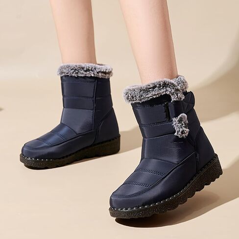 المرأة بو مقاوم للماء أحذية الثلوج الشتاء زائد المخملية عدم الانزلاق الدافئة في الهواء الطلق حذاء من الجلد مناسبة للضوء التخييم الفراء اصطف حذاء رياضة in Saudi Arabia