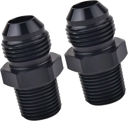 2 Pack 10AN to 3/8 "NPT Male Flare Adapter – Aluminum Black Fitting for AN to "NPT Conversion, Fuel, Oil, Air, Water, Hydraulic & Pneumatic Systems – Leak-Free with Dual Sealing in Saudi Arabia