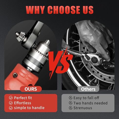 مفتاح ربط بسقاطة 2 في 1 - 2025 أداة بديلة جديدة لمفتاح تشاك عالمي للحفر، 2 في 1 مفتاح ربط بسقاطة مثقاب، متوافق مع معظم المثاقب الكهربائية والأدوات الكهربائية in Kuwait