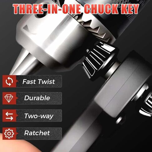 مفتاح ربط بسقاطة 2 في 1 - 2025 أداة بديلة جديدة لمفتاح تشاك عالمي للحفر، 2 في 1 مفتاح ربط بسقاطة مثقاب، متوافق مع معظم المثاقب الكهربائية والأدوات الكهربائية in Kuwait