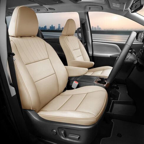 Custom Fit Sienna Seat Covers 2021-2024 Three Row 8 Seats Full Set, for Toyota Sienna LE,XLE Premium Faux Leather Car Seat Protector Full Coverage Seat Protector (BlackGrey) in Kuwait