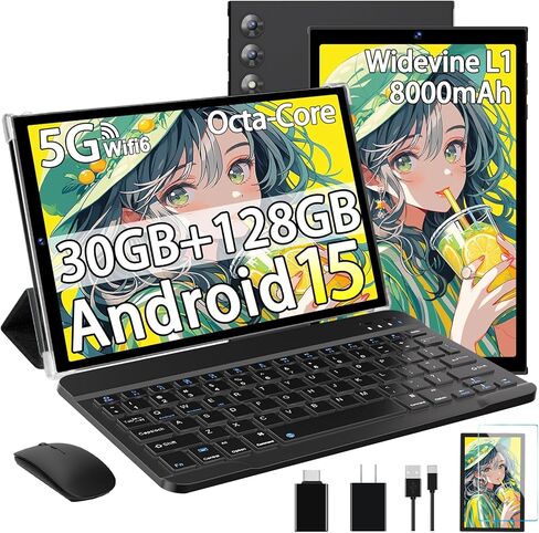2025 تم ترقية Android 15 Tablet 10.1 بوصة أوكتورا لأجهزة أوكتورا مع الماوس لوحة المفاتيح ، 22 جيجابايت+128 جيجابايت+1 تيرابايت ، بطارية كبيرة 8000 مللي أمبير ، و 1280 × 800 شاشة لمس in Kuwait