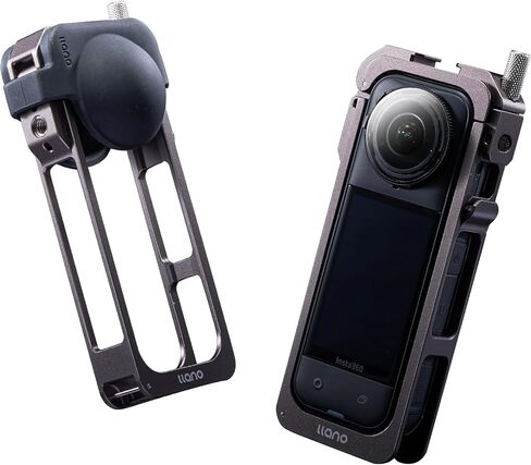 قفص من سبائك الألومنيوم من llano لجهاز Insta360 X5، حافظة كاميرا واقية مع غطاء عدسة سيليكون، حوامل أحذية باردة مدمجة وخيوط 1/4 بوصة، ملحقات خفيفة الوزن 60 جم ​​X5 in Kuwait