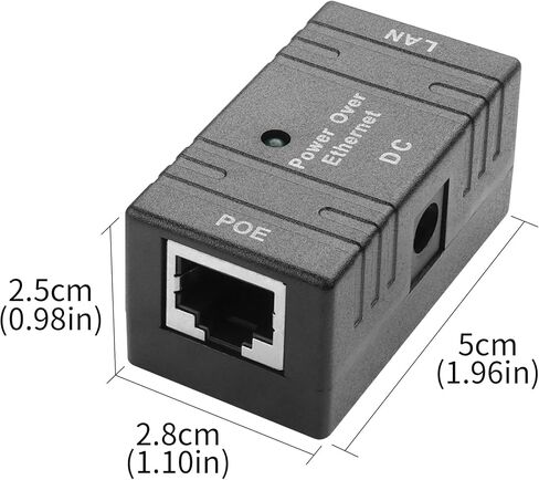2PCS Single Port Passive PoE Adapter YACSEJAO 5V-48V DC 96W | PoE Injector/Splitter/Combiner | 10/100Mbps Ethernet | Compact for Security Cameras/Solar Systems (A) in Saudi Arabia