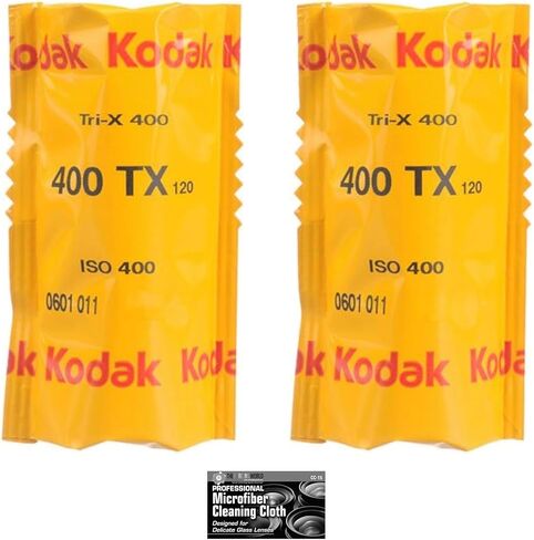 فيلم Kodak Professional Tri-X 400 باللونين الأسود والأبيض (120 لفة فيلم، عبوتان) مع قطعة قماش من الألياف الدقيقة in Kuwait