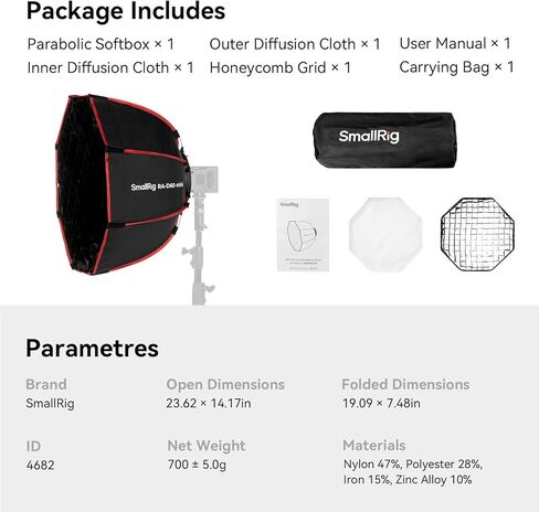 Bundle: SmallRig RC 100B 4894 and RA-D60 Parabolic Softbox 4682 in Saudi Arabia