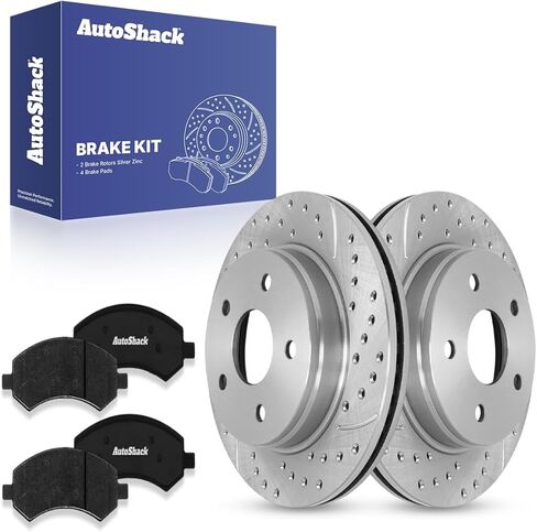 Autoshack Front Brake Kit Praking for 2006-2018 RAM 1500 4WD RWD حفر ومقاطع فرامل مقدمة من القرص الإلكترونية منصات الفرامل الخزفية السوداء 13.22 "335.8 مم SCDPR63007630071084 in Kuwait