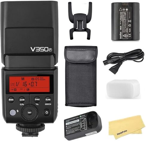 Godox V350F Flash Speedlite for Fujifilm,2.4G 7.2V/2000mAH Li-ion Battery,0.1s-1.7s Recycle Time,TTL Speedlight for Fujifilm X-ProZ X-T20 X-T2 X-T1 X-T50 X-Pro1 X-T10 X-A3 X100F X100T Etc in Saudi Arabia
