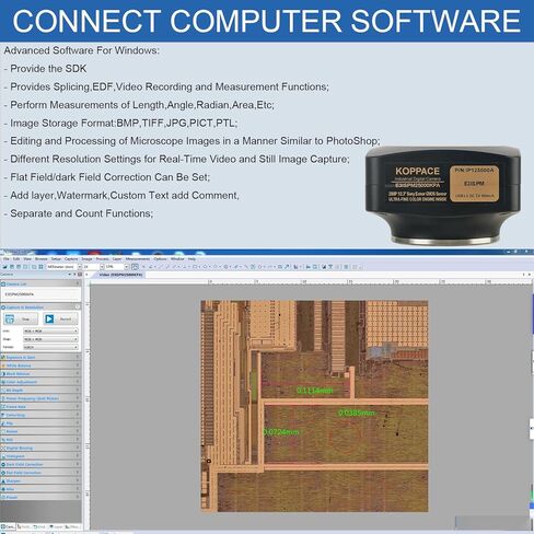 177X-1772X مجهر تعدين إلكتروني 25 مليون بكسل USB3.0 كاميرا قياس تدعم صورة الفسيفساء in Kuwait