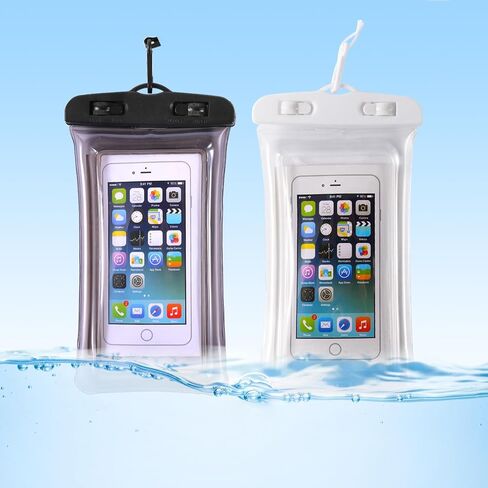 2 حزمة حقيبة هاتف مقاومة للماء ، حقيبة جافة للهاتف المحمول لـ iPhone 16 15 14 13 12 Pro Max Plus XR و Galaxy S24 S23 S22 IPX8 Outdoor Sports Case (Black) in Saudi Arabia