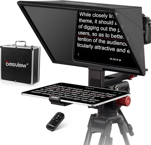 Desview T2 Teleprompter للهاتف الذكي اللوحي iPad يصل إلى 8 بوصات ، و 70/30/حزمة الزجاج ، والطبيب عن بعد مع التحكم عن بُعد لتسجيل فيديو هاتف DSLR كاميرا DSLR in Kuwait