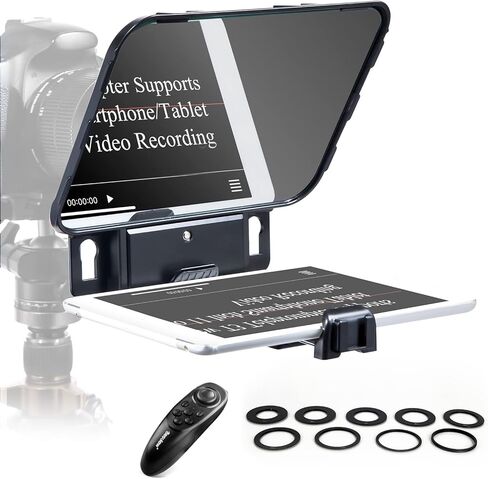 Desview T2 Teleprompter للهاتف الذكي اللوحي iPad يصل إلى 8 بوصات ، و 70/30/حزمة الزجاج ، والطبيب عن بعد مع التحكم عن بُعد لتسجيل فيديو هاتف DSLR كاميرا DSLR in Kuwait