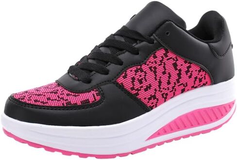 حذاء رياضي نسائي للمشي ذو نعل سميك للتنس وترتر لامع وخفيف الوزن وغير قابل للانزلاق كاجوال ومريح وذو ألوان متعددة in Kuwait