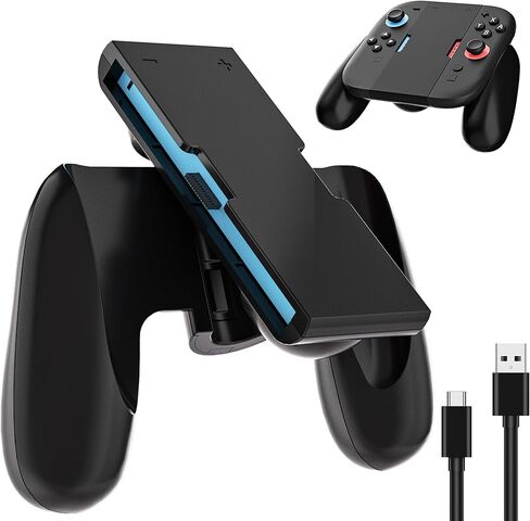 FUNDIARY Joycon Charging Dock for Nintendo Switch 2, Black Intelligent Charging Accessories with [Supports 4 Joycon Charging] Magnetic Controller Charger Stand Station, LED Indicator, USB Type-C Cable in Saudi Arabia