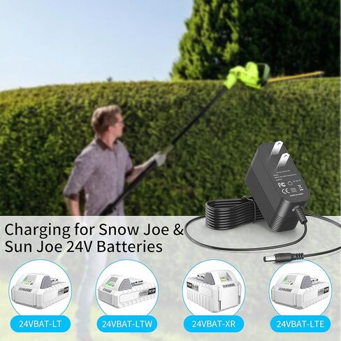شاحن متوافق مع بطارية ليثيوم أيون Snow Joe&Sun Joe 24 فولت، لسلسلة iBAT24 و24VBAT iBAT24-LT، iBAT24-XR، 24VBAT-LTE، سلك طاقة محول تيار متردد 24VBAT-XR in Kuwait