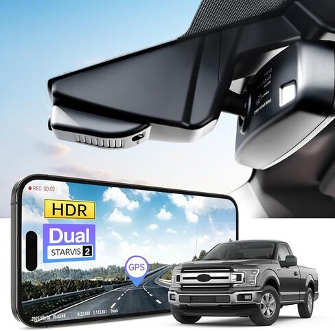 4K Front & 2K REAP 2 قناة HDR DASH CAM ، Starvis 2 IMX678 IMX675 ، ملاءمة مخصصة لفورد F150 2018-2025 F250/F350 Super Duty 2020-2025 (Model A) ، 5 جيجا هرتز واي فاي ، GPS ، 128GB بطاقة 128GB in Kuwait