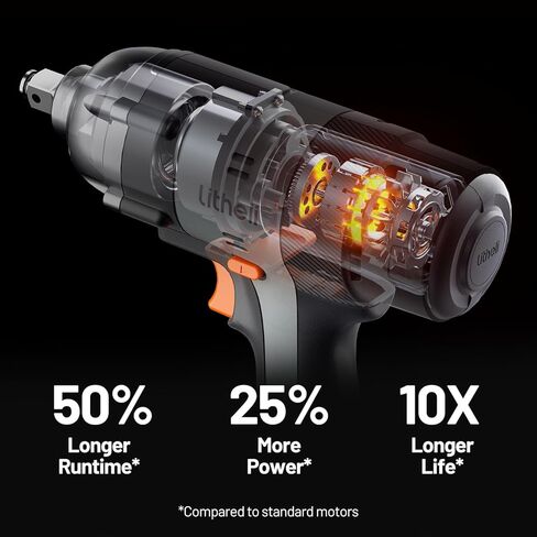 LiTHELi Cordless Impact Wrench Kit, 1/2 Inch Hog Ring Impact Gun with 4 Impact Sockets, 5 Torque Settings Impact Driver with Carry and Storage Box, Charger not Included in Saudi Arabia
