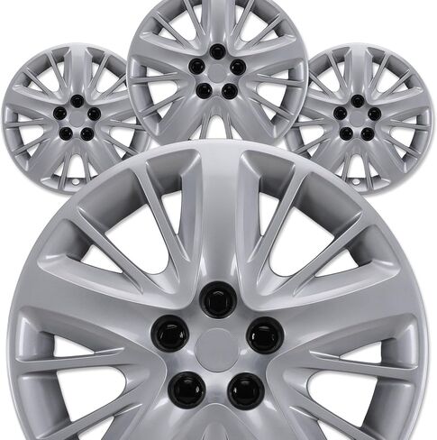 18" Hubcaps for 2014-2020 Chevy Impala Steel Wheels - Set of 4, Bolt-on Design, Black Lacquer Wheel Rim Covers, PP Material, 18-Inch Black Lacquer 4-Pack in Saudi Arabia