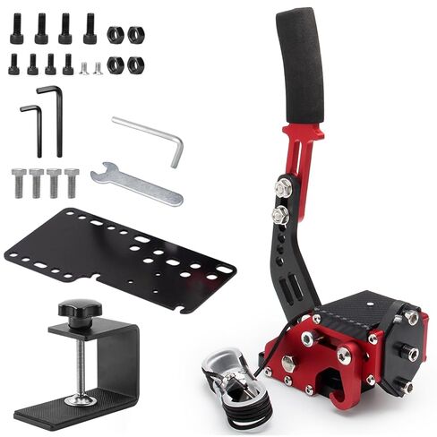Jetmilai Hand Handbrake Sim Racing لنوافذ الكمبيوتر الشخصي ، فرملة USB مع الأداء التناظري المشبك مع قبضة مقبض ل 64 بتات E -Brake Sim Game ، متوافقة مع G27 G29 G920 G923 T500 T300 (أسود) in Kuwait