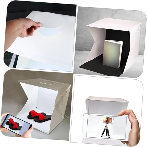 Gadpiparty Portable Foldable LED Photo Light Box with Black and White Backdrops, 30Cm Photography Light Tent for Product Photography and Small Business Supplies in Saudi Arabia