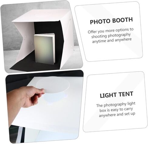 Gadpiparty Portable Foldable LED Photo Light Box with Black and White Backdrops, 30Cm Photography Light Tent for Product Photography and Small Business Supplies in Saudi Arabia