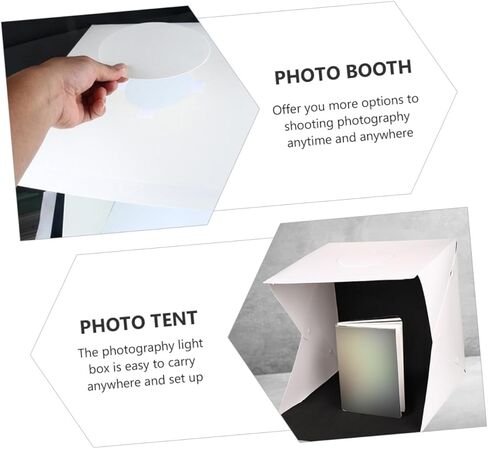 Gadpiparty Portable Foldable LED Photo Light Box with Black and White Backdrops, 30Cm Photography Light Tent for Product Photography and Small Business Supplies in Saudi Arabia