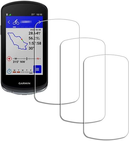 واقي الشاشة الزجاجية لـ Garmin Edge 1050 [3pcs] ، التغطية الكاملة ، الزجاج المقسى ، صلابة 9 ساعات ، خالية من الفقاعات الخالية من الفقاعات. in Kuwait