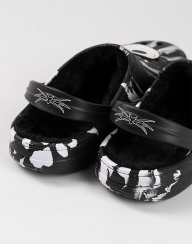 Disney The Nightmare Before Christmas Jack Skellington Black and White Clogs | Fur Lined Footwear for Halloween in Saudi Arabia