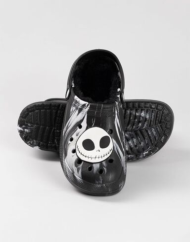 Disney The Nightmare Before Christmas Jack Skellington Black and White Clogs | Fur Lined Footwear for Halloween in Saudi Arabia