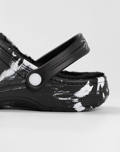 Disney The Nightmare Before Christmas Jack Skellington Black and White Clogs | Fur Lined Footwear for Halloween in Saudi Arabia
