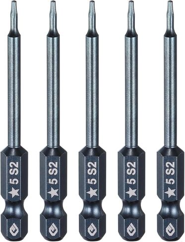 HARFINGTON 5pcs 5-Point Torx Screwdriver Bit 1/4" Hex Shank 3mm Magnetic Head 2.6" Length S2 Steel Pentagon Star Screw Driver Bit for Repair Work Electric Screwdriver, Blue in Saudi Arabia