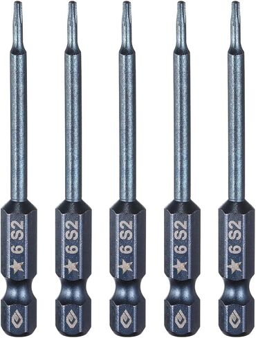 HARFINGTON 5pcs 5-Point Torx Screwdriver Bit 1/4" Hex Shank 3mm Magnetic Head 2.6" Length S2 Steel Pentagon Star Screw Driver Bit for Repair Work Electric Screwdriver, Blue in Saudi Arabia
