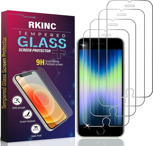 RKINC Screen Protector [4-Pack] for iPhone 12 Pro Max 6.7-Inch, Tempered Glass Film Screen Protector, 0.33mm [LifetimeWarranty][Bubble-Free][Anti-Scratch][Anti-Shatter] in Saudi Arabia