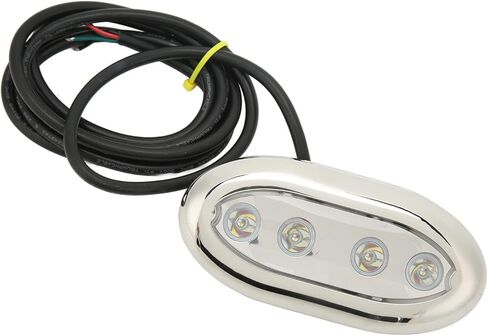 ZJchao Marine LED تحت الماء ضوء عالي السطوع IP68 عالمي مناسب للقارب واليخوت بجانب الماء 4 حبات مصباح LED 12V24V DC 1.5m طول الخط 10 زاوية مضيئة PC+316 حلقة من الفولاذ المقاوم للصدأ (RGB) in Kuwait