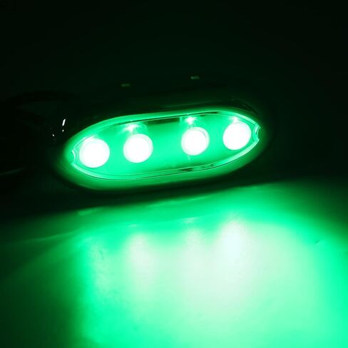 ZJchao Marine LED تحت الماء ضوء عالي السطوع IP68 عالمي مناسب للقارب واليخوت بجانب الماء 4 حبات مصباح LED 12V24V DC 1.5m طول الخط 10 زاوية مضيئة PC+316 حلقة من الفولاذ المقاوم للصدأ (RGB) in Kuwait