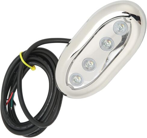 ZJchao Marine LED تحت الماء ضوء عالي السطوع IP68 عالمي مناسب للقارب واليخوت بجانب الماء 4 حبات مصباح LED 12V24V DC 1.5m طول الخط 10 زاوية مضيئة PC+316 حلقة من الفولاذ المقاوم للصدأ (RGB) in Kuwait