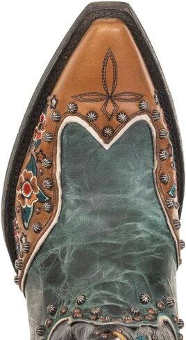Old Gringo Lucky You Western Boots, Black and Brown Leather with Leopard Print, 12-Inch Shaft, Studded Design, Side Zipper, in Saudi Arabia