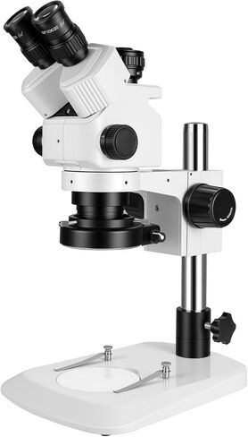 Professional Trinocular Stereo Zoom Microscope,with 56-Bulb LED Ring Light,6X-45X Magnification,WF10X Eyepieces,0.6X-4.5X Zoom Objective, 0.5X CTV Trinocular High Definition Adapter in Kuwait